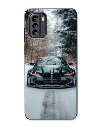 Чехол для Nokia G60 с картинкой «BMW в зимнем лесу»