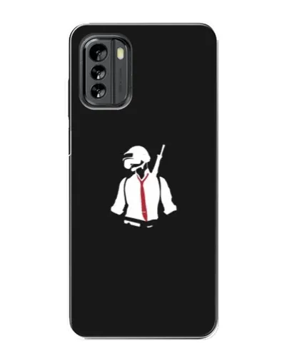 Чехол для Nokia G60 с картинкой «PUBG — силуэт воина»