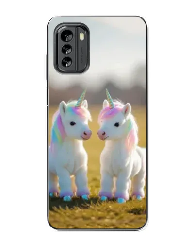 Чехол для Nokia G60 с картинкой «Пара единорогов»