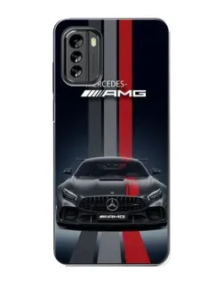 Чехол для Nokia G60 с картинкой «Mercedes — белый карбон»
