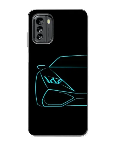 Чехол для Nokia G60 с картинкой «Голубой силуэт Lamborghini»