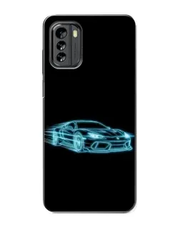 Чехол для Nokia G60 с картинкой «Неоновый контур Lamborghini»