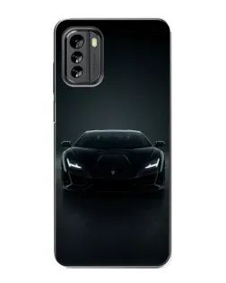 Чехол для Nokia G60 с картинкой «Черный Lamborghini Aventador»