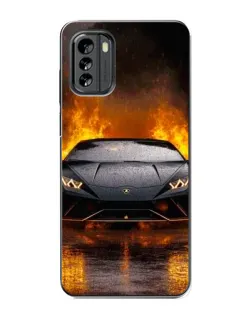 Чехол для Nokia G60 с картинкой «Lamborghini в огне»