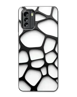 Чехол для Nokia G60 с картинкой «Белая объемная сетка»