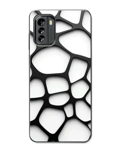 Чехол для Nokia G60 с картинкой «Белая объемная сетка»