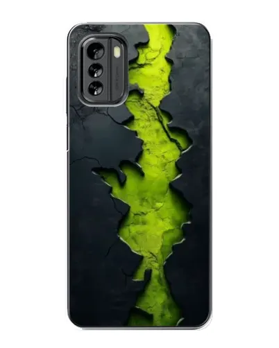 Чехол для Nokia G60 с картинкой «Салатовый разлом скалы»