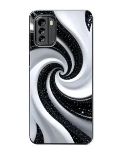Чехол для Nokia G60 с картинкой «Черно-белая спираль»