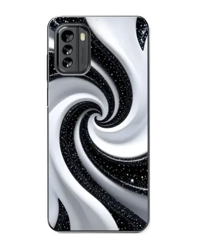 Чехол для Nokia G60 с картинкой «Черно-белая спираль»