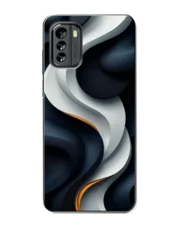 Чехол для Nokia G60 с картинкой «Объемные черно-белые ленты»
