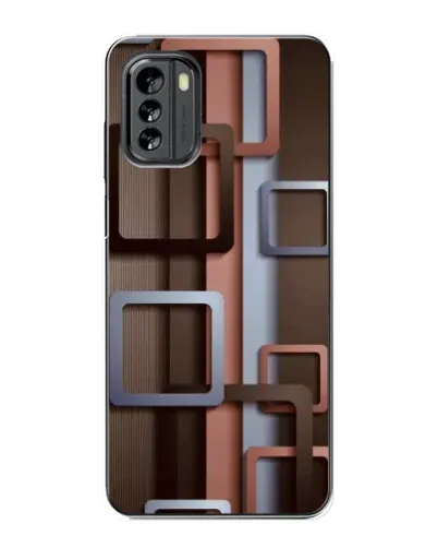 Чехол для Nokia G60 с картинкой «Коричневые объемные квадраты»