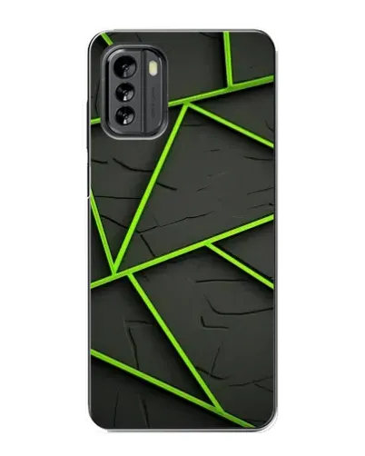 Чехол для Nokia G60 с картинкой «Зеленые геометрические линии»