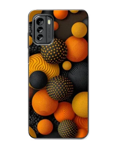 Чехол для Nokia G60 с картинкой «Объемные оранжевые сферы»