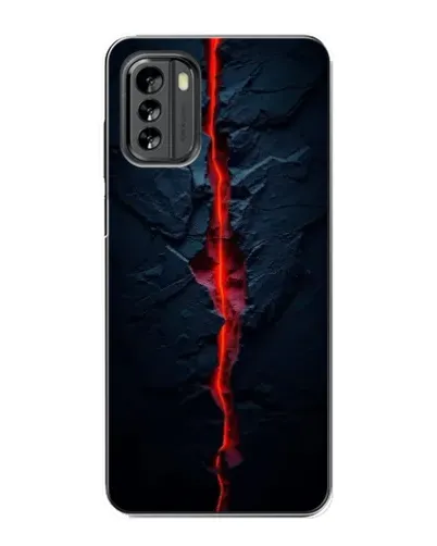 Чехол для Nokia G60 с картинкой «Kрасная лавовая трещина»