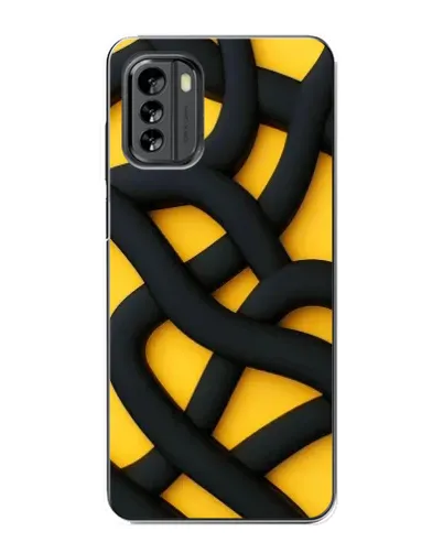 Чехол для Nokia G60 с картинкой «Черное желтое переплетение»
