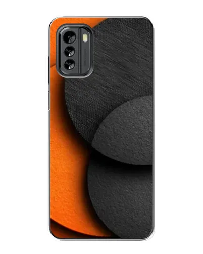 Чехол для Nokia G60 с картинкой «Геометрия оранжевых кругов»