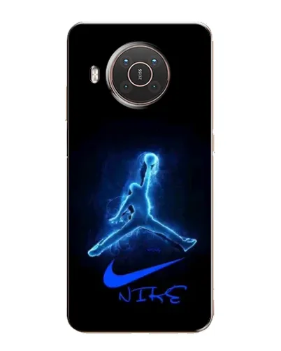 Чехол для Nokia X10 с картинкой «Jordan Neon Blue»
