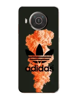 Чехол для Nokia X10 с картинкой «Оранжевый дым Adidas»