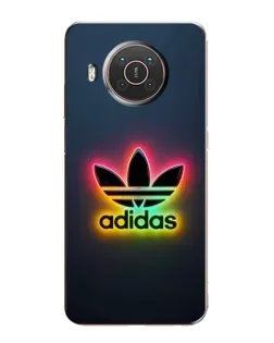 Чехол для Nokia X10 с картинкой «Неоновый Adidas»