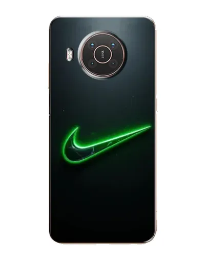 Чехол для Nokia X10 с картинкой «Неоновый контур Nike»