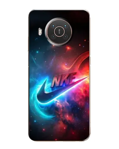 Чехол для Nokia X10 с картинкой «Огненный логотип Nike»