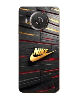 Чехол для Nokia X10 с картинкой «Золотой Nike на металле» Чехол для Nokia X10 с картинкой «Золотой Nike на металле»