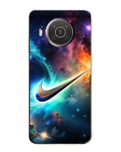 Чехол для Nokia X10 с картинкой «Космический Nike Swoosh»