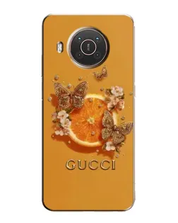 Чохол для Nokia X10 з картинкою «Gucci — золоті метелики»