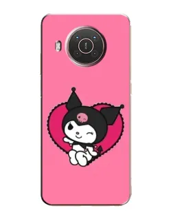 Чехол для Nokia X10 с картинкой «Kuromi — любовь в сердце»