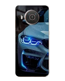 Чехол для Nokia X10 с картинкой «Взгляд BMW с синими фарами» Чехол для Nokia X10 с картинкой «Взгляд BMW с синими фарами»