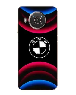 Чехол для Nokia X10 с картинкой «Логотип BMW и неоновые дуги»