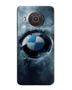 Чехол для Nokia X10 с картинкой «Логотип BMW — лед»