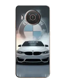 Чехол для Nokia X10 с картинкой «BMW в белом дыму»