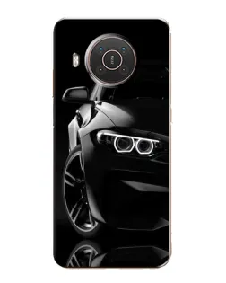 Чехол для Nokia X10 с картинкой «Черная BMW — профиль»