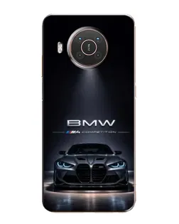 Чехол для Nokia X10 с картинкой «BMW сквозь ночной город»