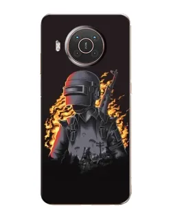 Чохол для Nokia X10 з картинкою «PUBG — вогняний силует»