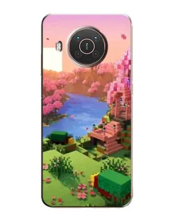 Чохол для Nokia X10 з картинкою «Рожеве дерево Minecraft»
