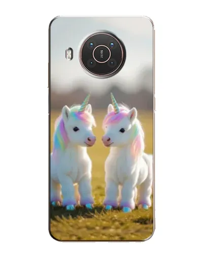 Чехол для Nokia X10 с картинкой «Пара единорогов»