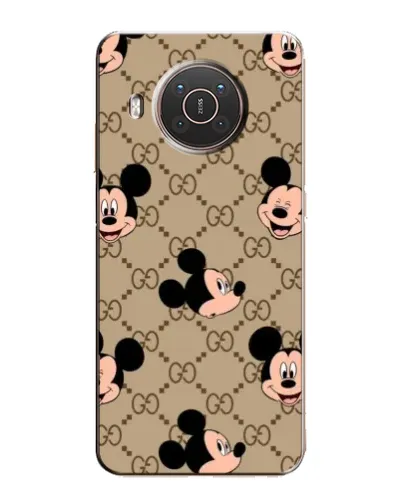 Чехол для Nokia X10 с картинкой «Брендовый паттерн Микки»