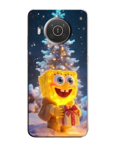 Чехол для Nokia X10 с картинкой «Рождественский Спанч Боб»