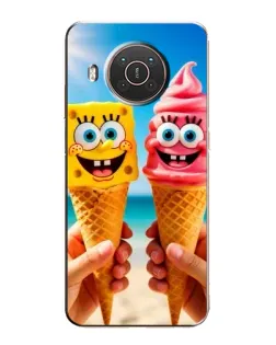 Чехол для Nokia X10 с картинкой «Спанч Боб мороженое»
