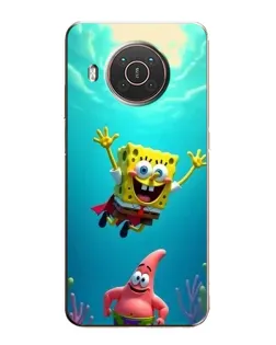 Чехол для Nokia X10 с картинкой «Спанч Боб под водой»