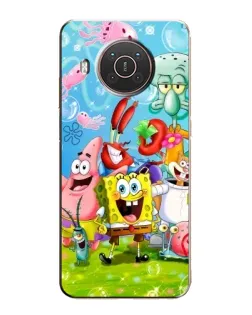 Чехол для Nokia X10 с картинкой «Губка Боб и друзья»
