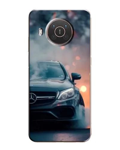 Чехол для Nokia X10 с картинкой «Mercedes — ночной город»