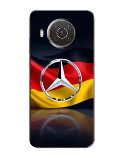 Чехол для Nokia X10 с картинкой «Mercedes — флаг Германии»