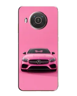 Чехол для Nokia X10 с картинкой «Розовый Mercedes AMG»
