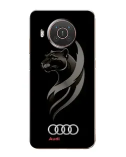 Чехол для Nokia X10 с картинкой «Графика — пантера и Audi»