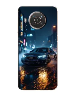 Чехол для Nokia X10 с картинкой «Ночной город и Audi»