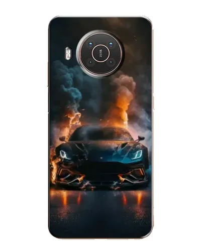 Чехол для Nokia X10 с картинкой «Lamborghini дымная эстетика»