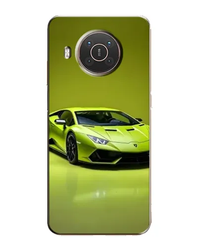 Чехол для Nokia X10 с картинкой «Салатовый Lamborghini Huracan»
